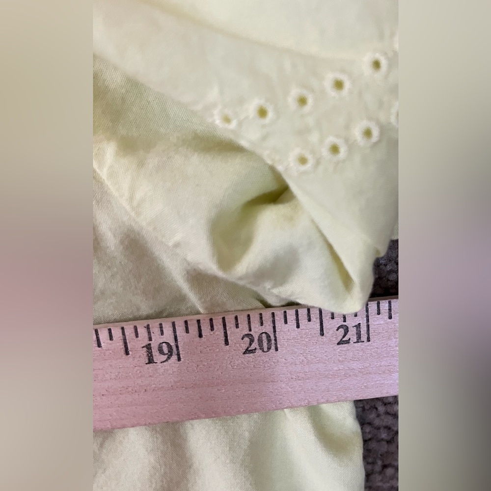 Beachlunchlounge Eyelet Border Acid Yellow Button-up Shirt size S - Picture 11 of 13